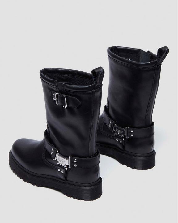 Anistone Hi Leather Biker Boots - Black - Mens