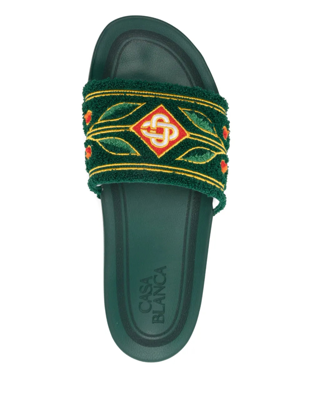 floral-embroidered slides