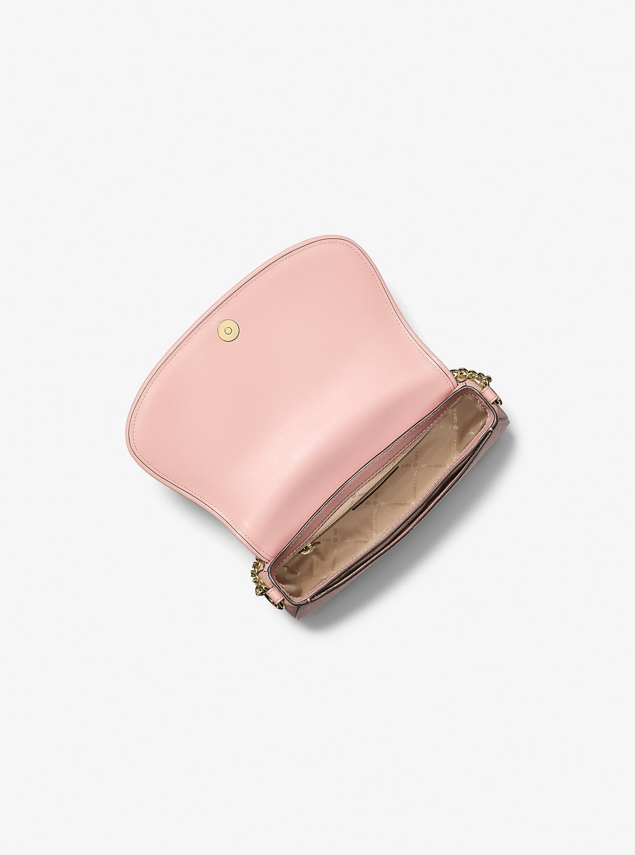 Michael Kors Mila Medium Signature Logo Messenger Bag Powder Blush