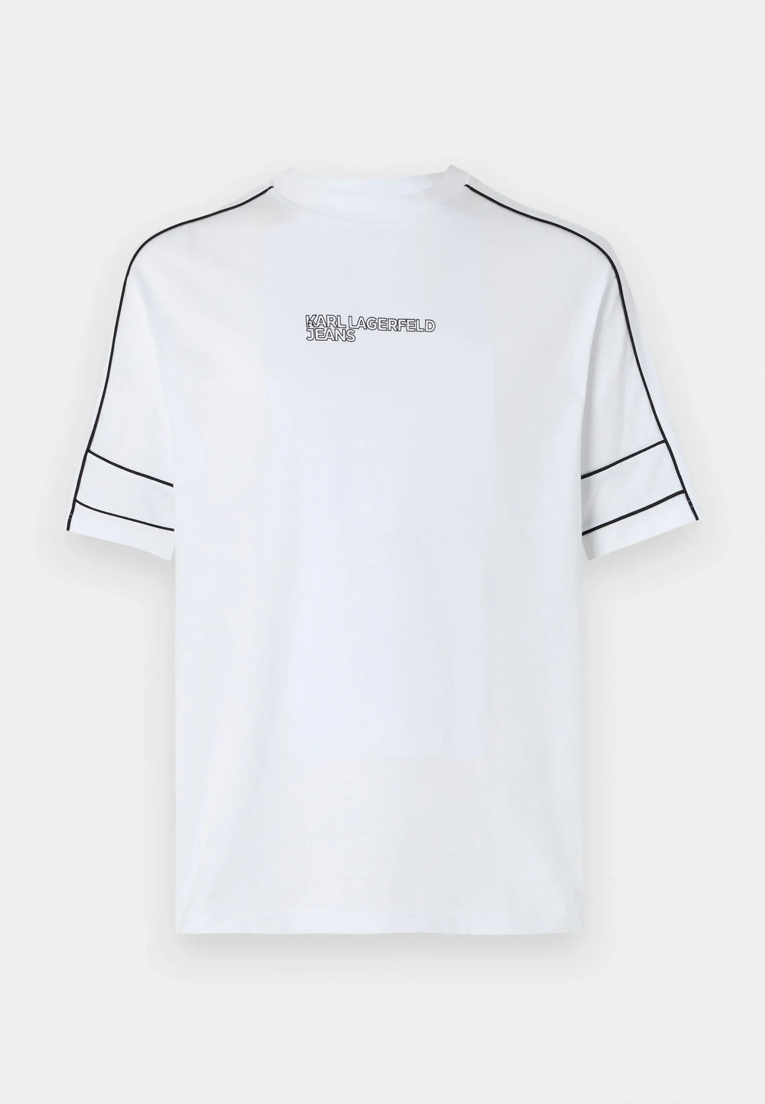 Karl Lagerfeld Jeans RELAXED PIPING TEE - Print T-shirt - white