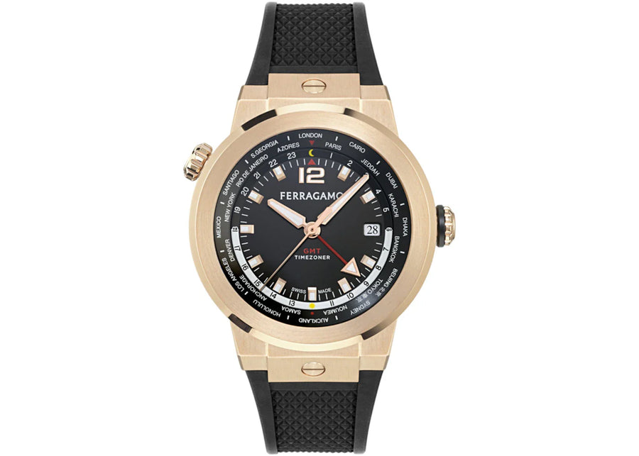 Ferragamo F-80 GMT Worldtime Silicone SFHA00324