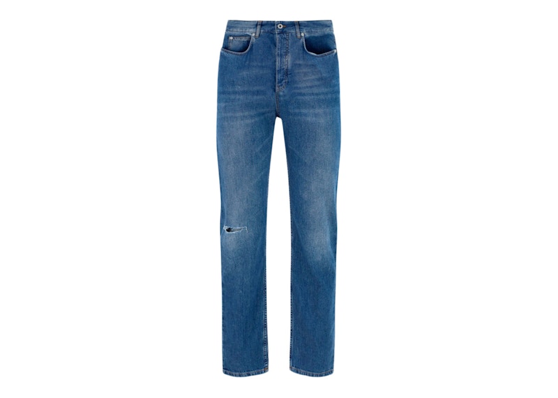 LOEWE Washed Denim Jeans Indigo Blue