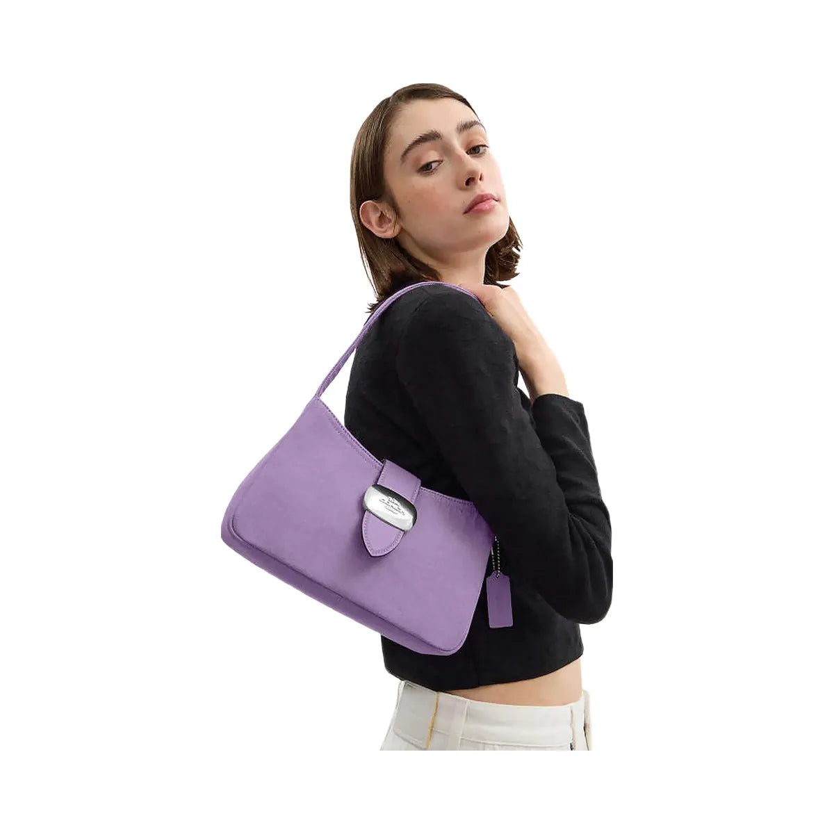 Coach Eliza Shoulder Bag Denim-Silver-Iris