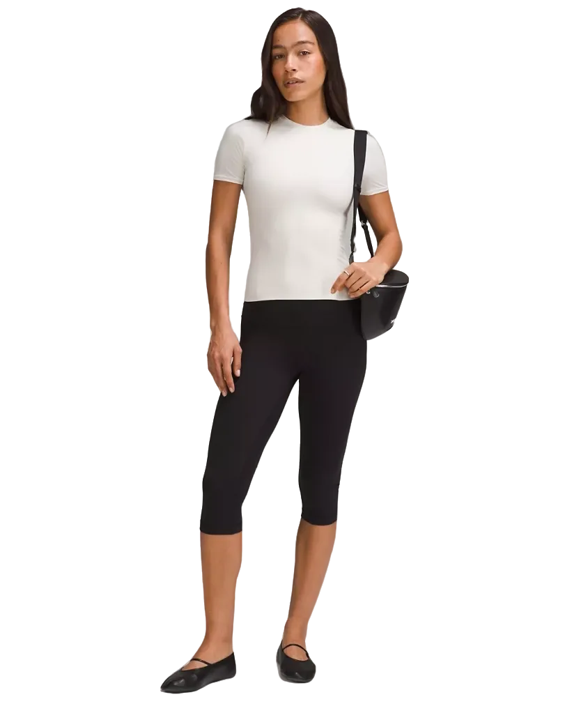Lululemon Wundermost Ultra-Soft Nulu Hip-Length Crewneck Shirt Bone
