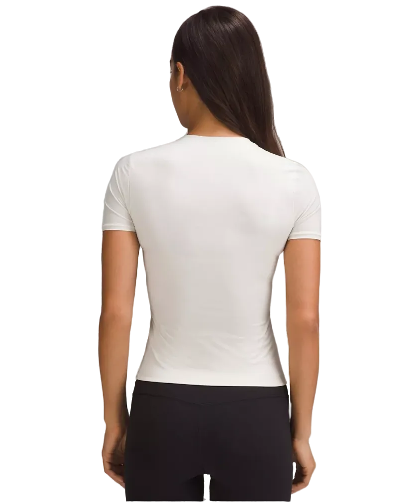 Lululemon Wundermost Ultra-Soft Nulu Hip-Length Crewneck Shirt Bone