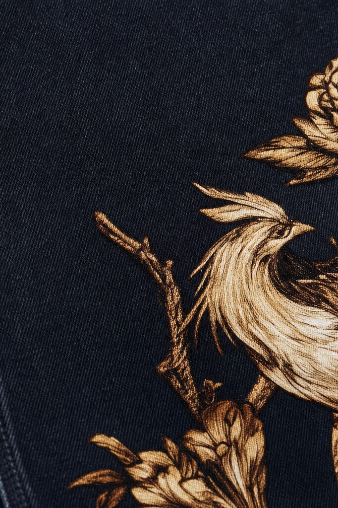 Off Supply Gilded Crane Embroidered Denim — Limited Edition